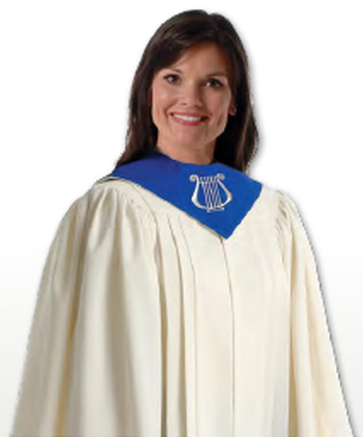 Alpha Collection Stole. Solid Color. 14" W, 5-1/4" L front, 13-1/2" L back. Optional embroidery extra. 12 color choices. 3 fabric choices: Viva $29.95, Tissue Faille $31.95, Wonder Crepe $34.95 (652-cust)
